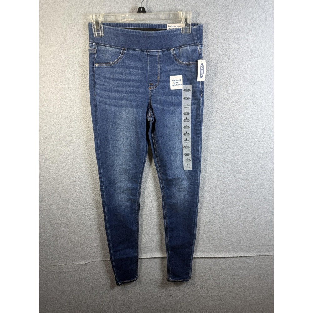 Old Navy Rockstar Super Skinny Jeggings Womens 2 Blue Slimming Waistband Denim